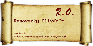 Rasovszky Olivér névjegykártya