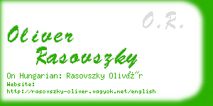 oliver rasovszky business card